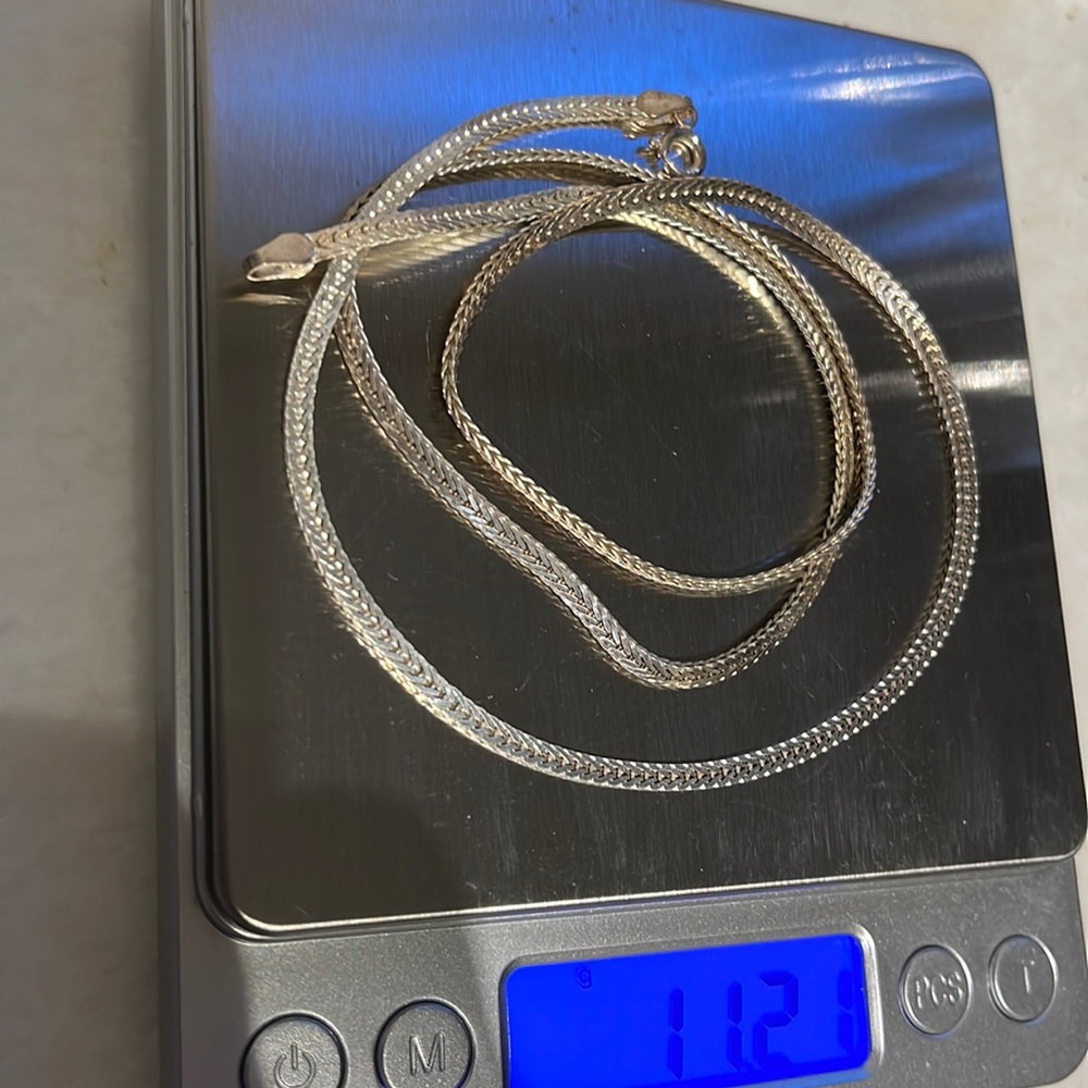 24” herringbone sterling chain